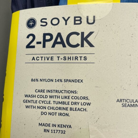 NEW Soybu Men's S 2-Pack Active T-Shirts Cooling 4-Way Stretch Moisture Wicking - Picture 5 of 6
